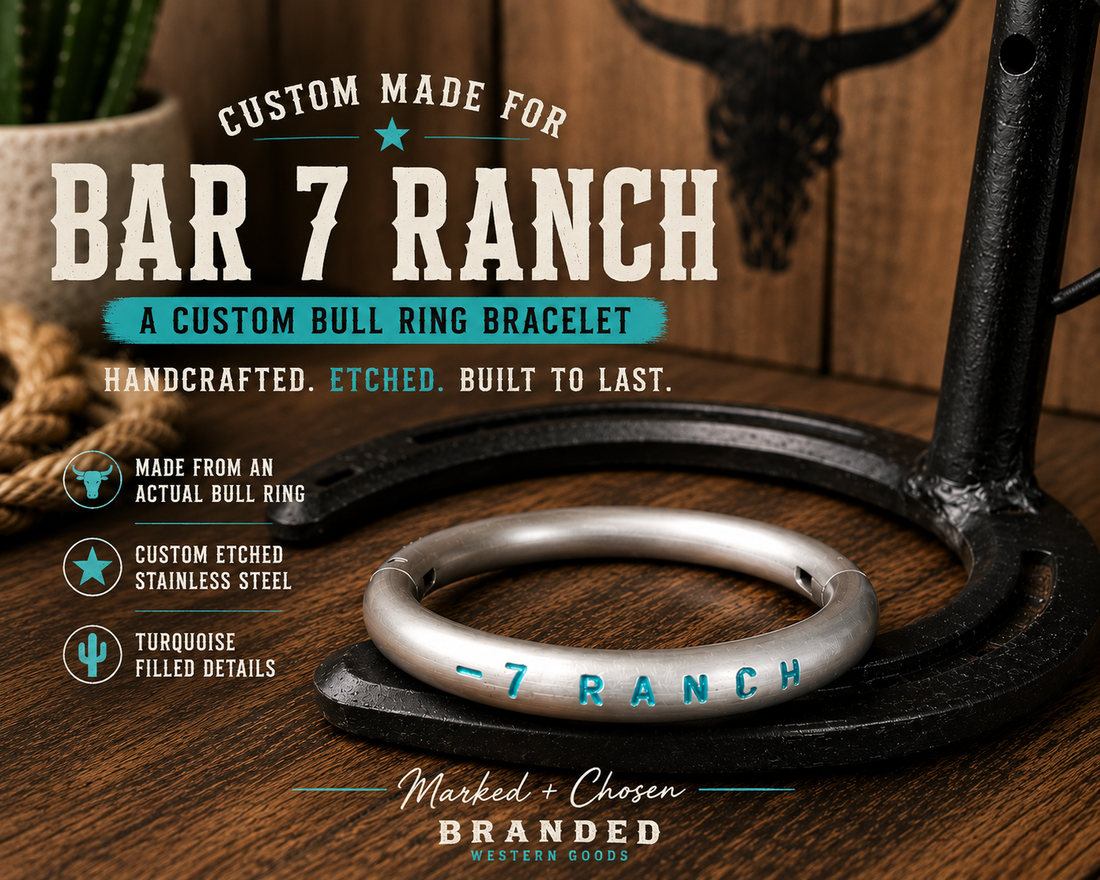 Bar 7 Ranch Custom Bull Ring Bracelet | Handcrafted Western Jewelry by BRANDED