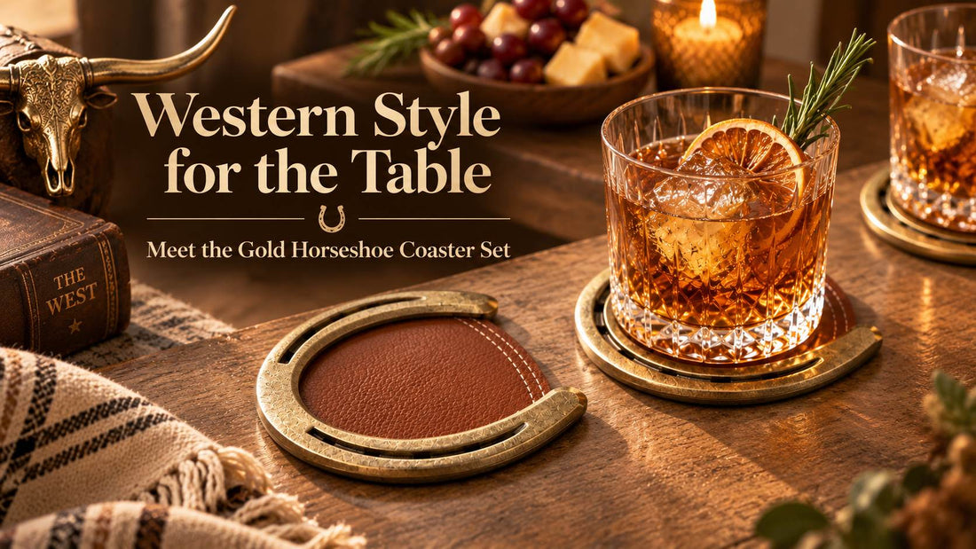 Western Style for the Table: Meet the Gold Horseshoe Coaster Set