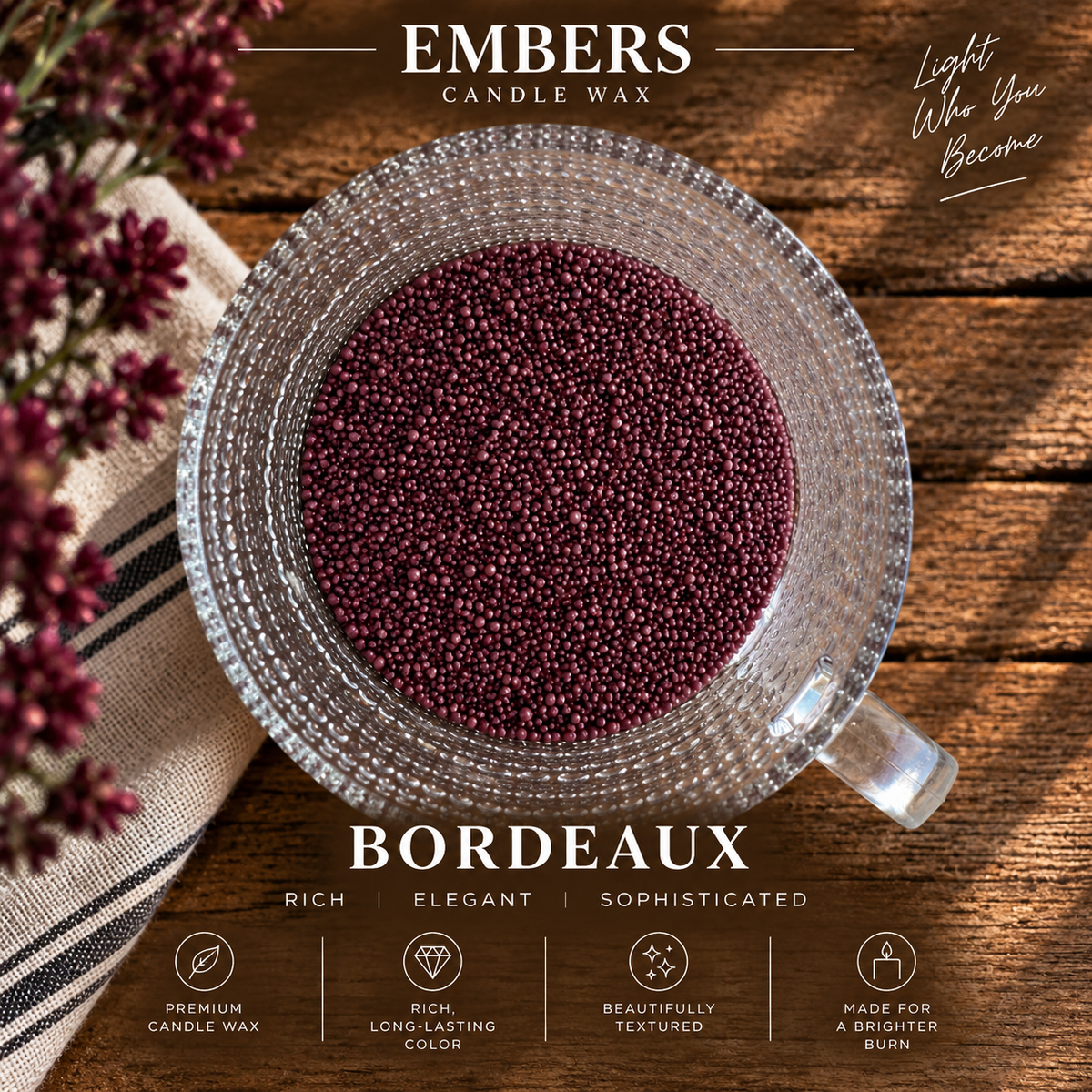 BRANDED EMBERS FREEFORM CANDLE WAX SAND - 12 oz