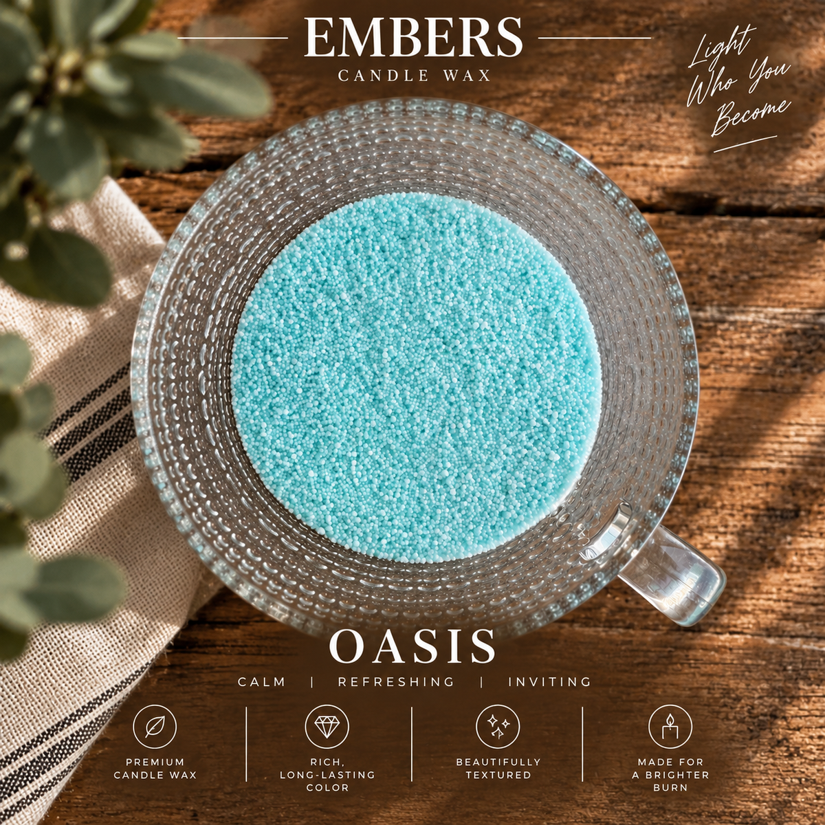 BRANDED EMBERS FREEFORM CANDLE WAX SAND - 12 oz