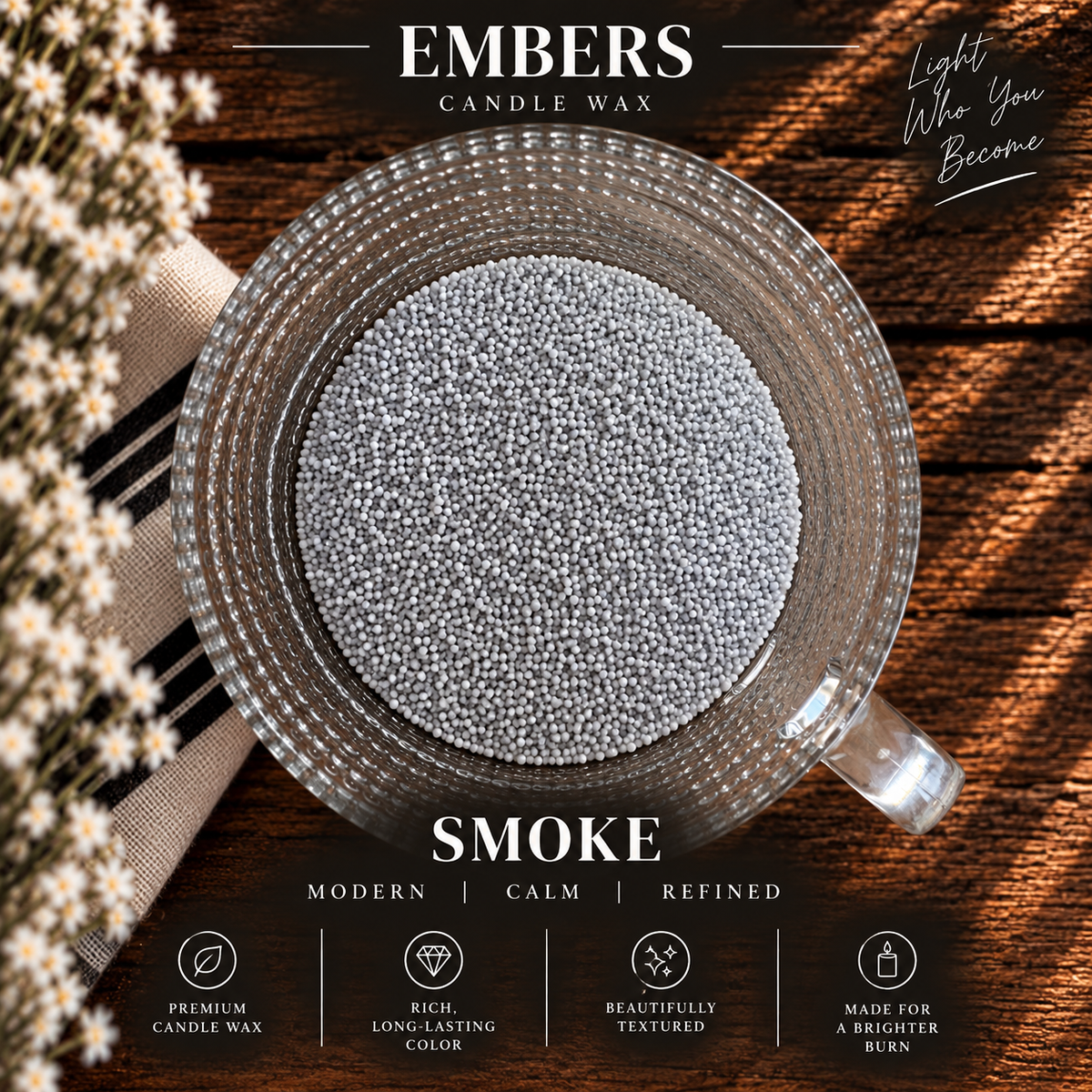 BRANDED EMBERS FREEFORM CANDLE WAX SAND - 12 oz