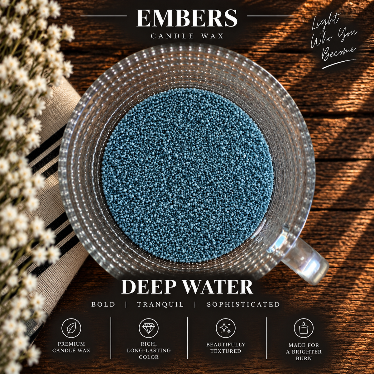 BRANDED EMBERS FREEFORM CANDLE WAX SAND - 12 oz