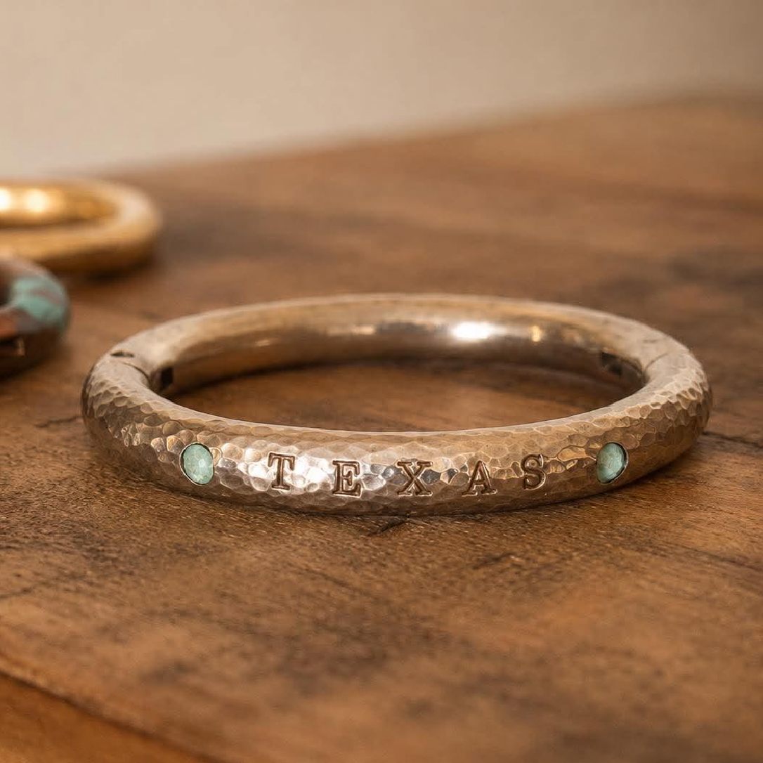 TEXAS - Hunter's Silver Bull Ring Bracelet