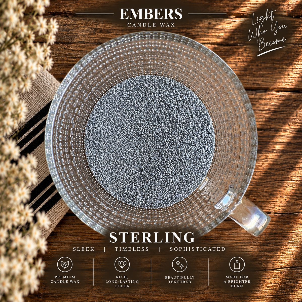 BRANDED EMBERS FREEFORM CANDLE WAX SAND - 12 oz