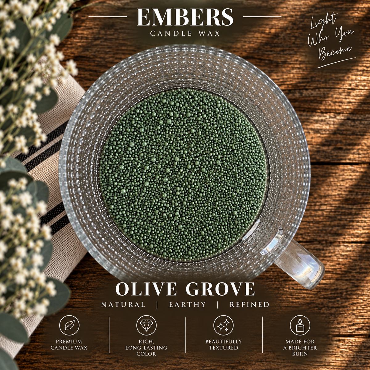 BRANDED EMBERS FREEFORM CANDLE WAX SAND - 12 oz