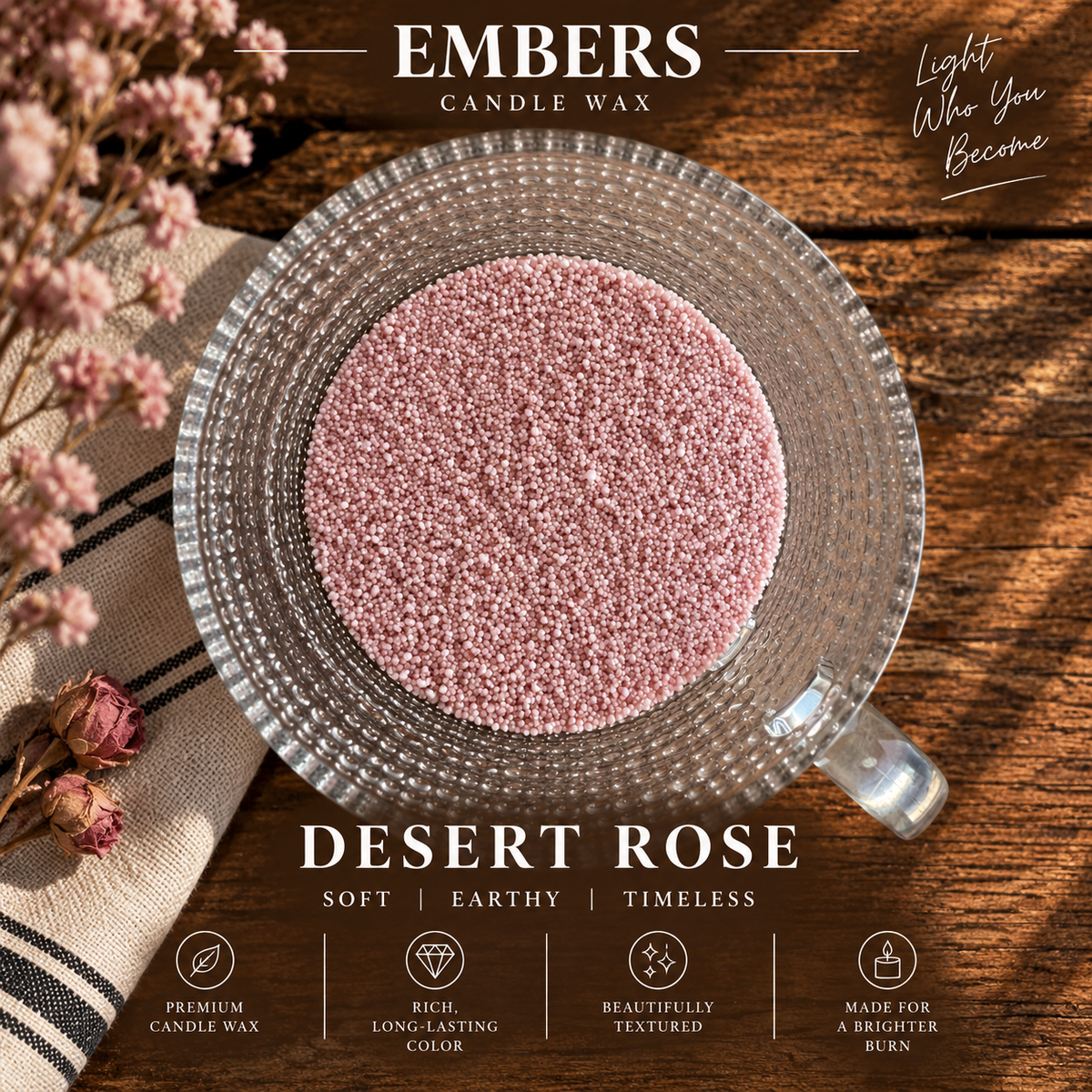BRANDED EMBERS FREEFORM CANDLE WAX SAND - 12 oz