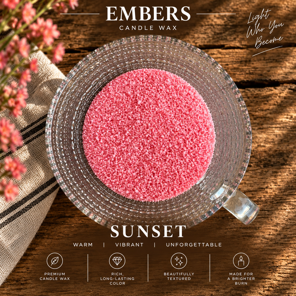 BRANDED EMBERS FREEFORM CANDLE WAX SAND - 12 oz