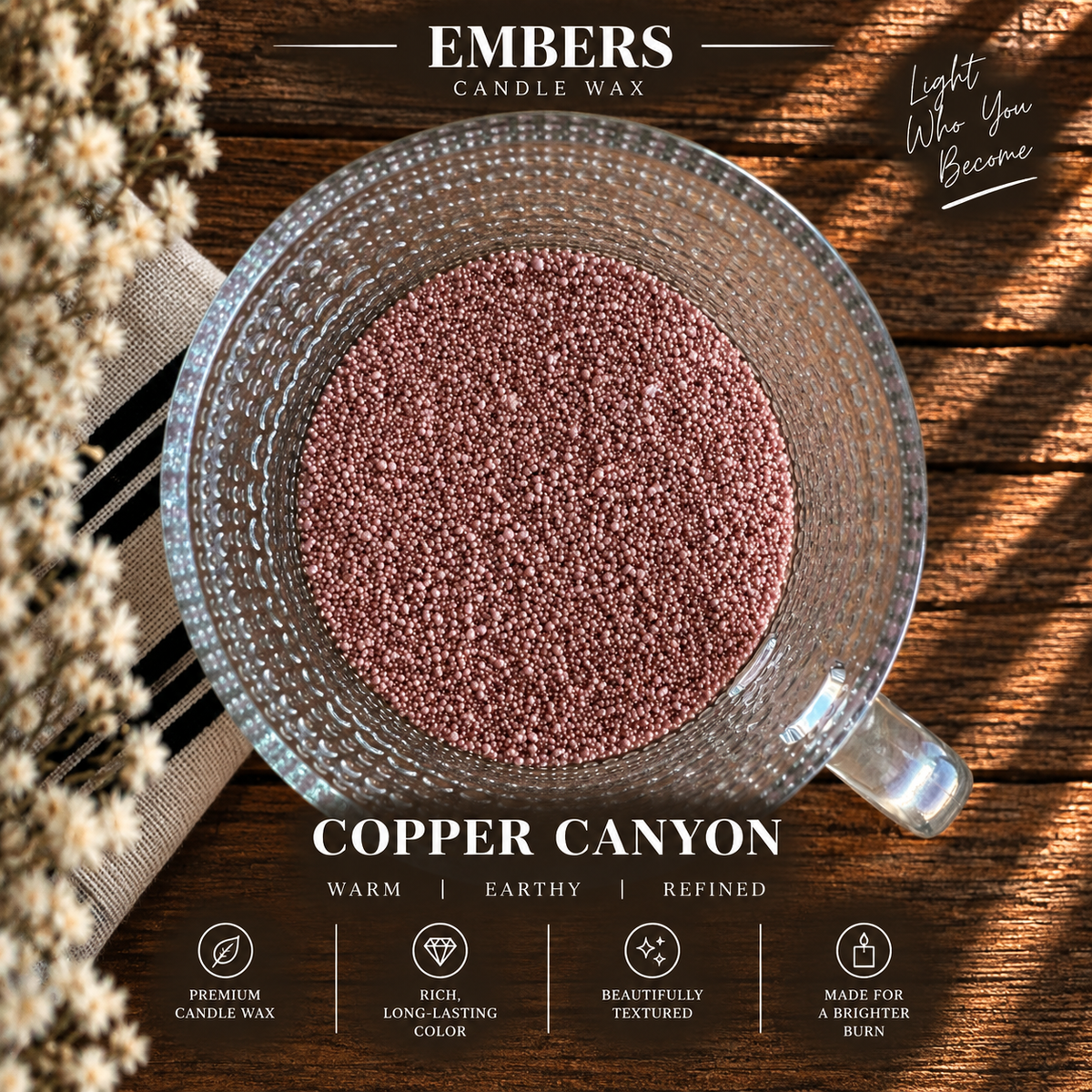 BRANDED EMBERS FREEFORM CANDLE WAX SAND - 12 oz