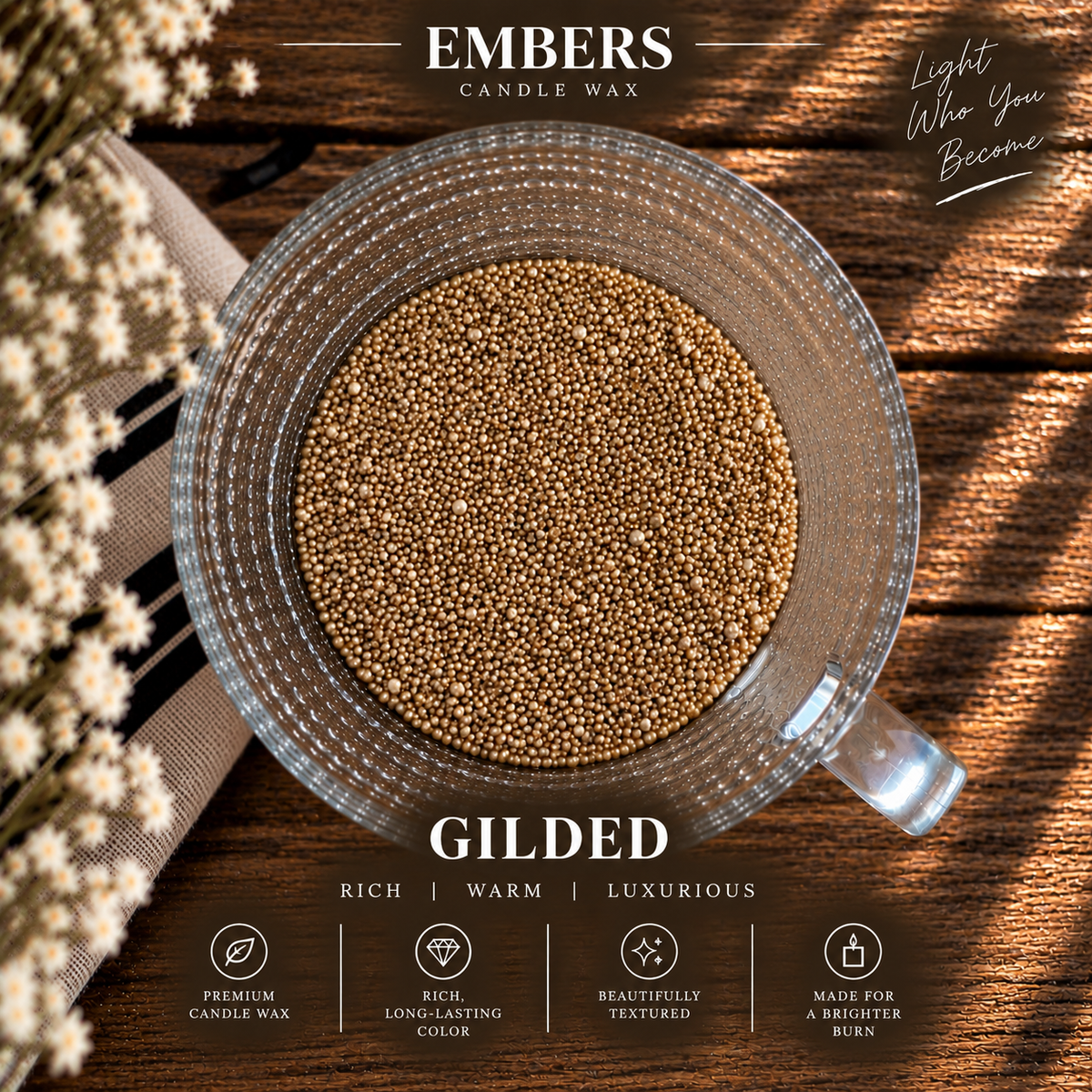 BRANDED EMBERS FREEFORM CANDLE WAX SAND - 12 oz