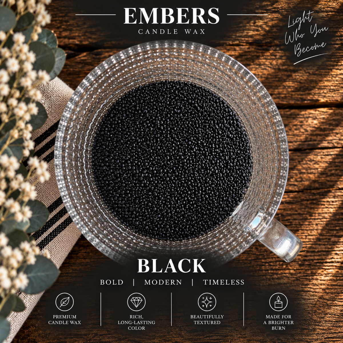 BRANDED EMBERS  FREEFORM CANDLE WAX SAND