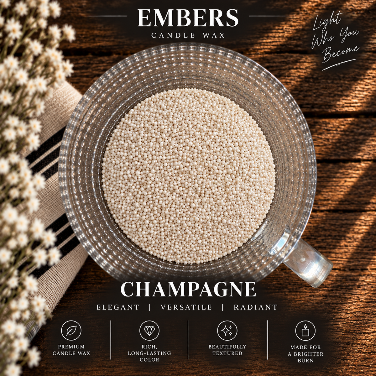 BRANDED EMBERS FREEFORM CANDLE WAX SAND - 12 oz