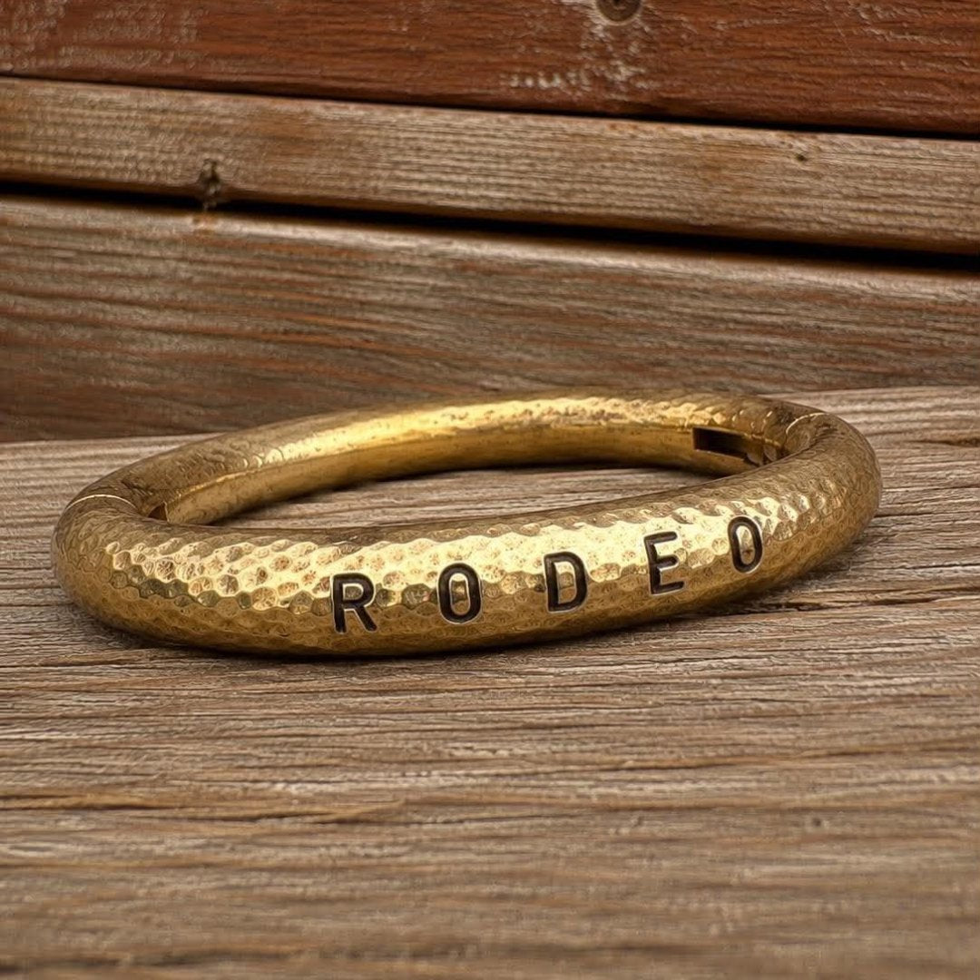 RODEO - Brittany's Gold Bull Ring Bracelet Hammered