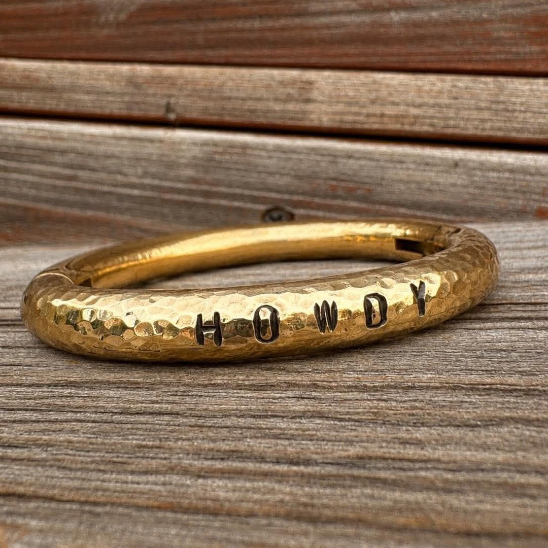 HOWDY - Brittany's Gold Bull Ring Bracelet Hammered