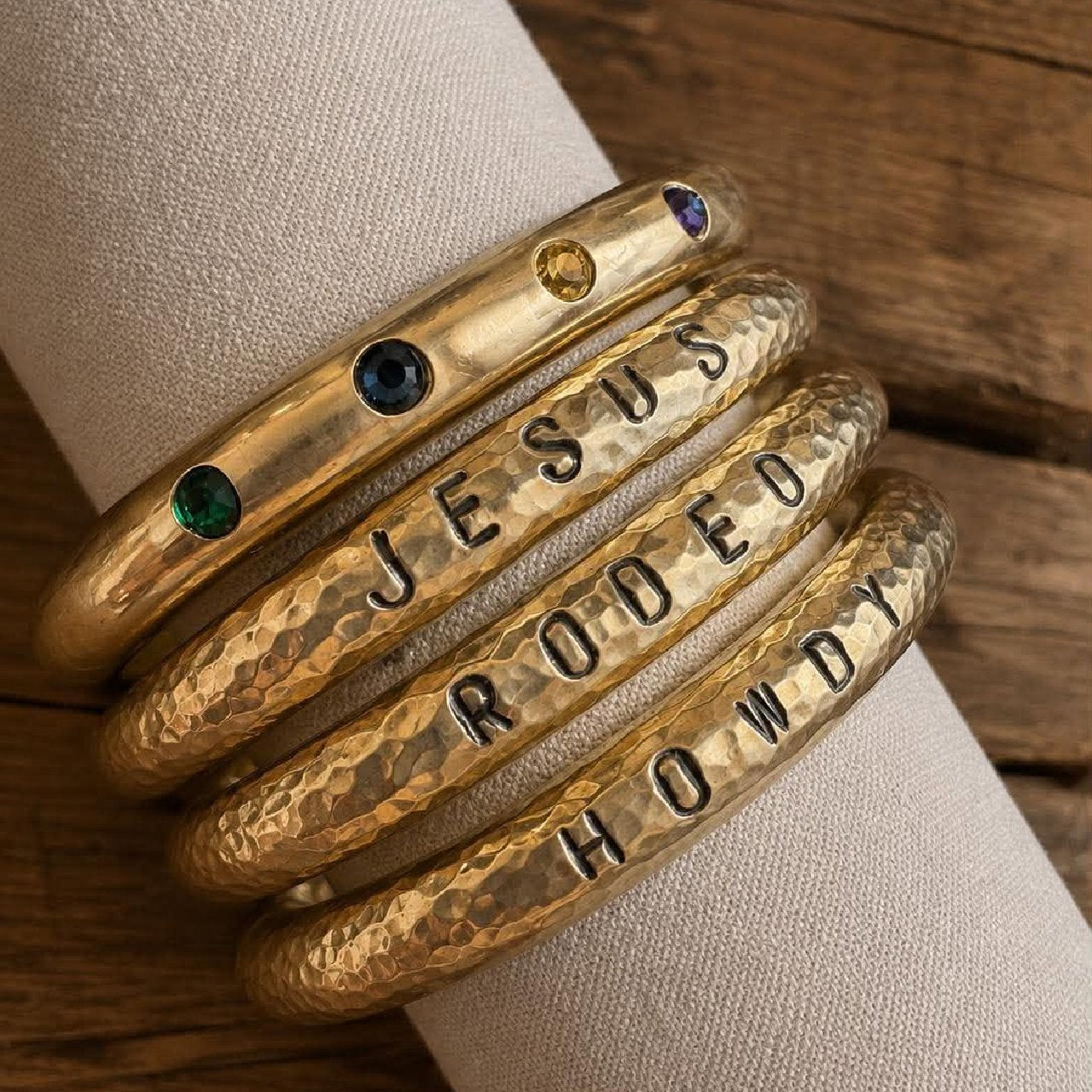 Brittany Stack - Gold Bull Ring Bracelets