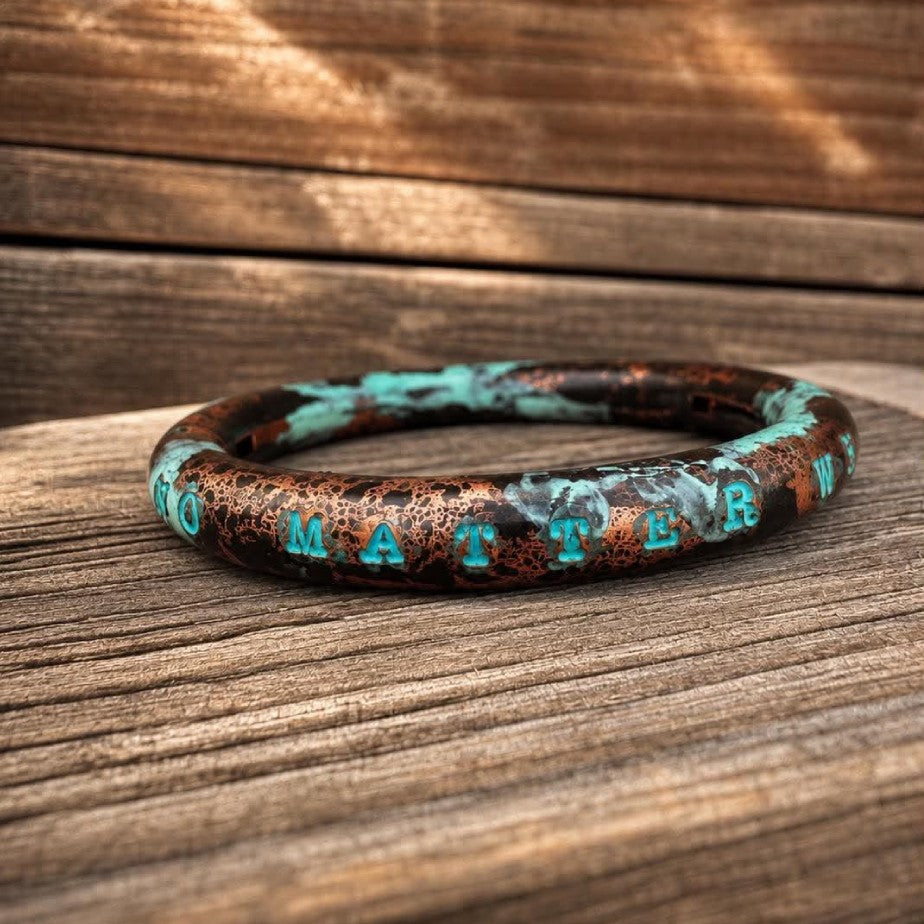 No Matter What - Angel's Aged Patina Bull Ring Bracelet