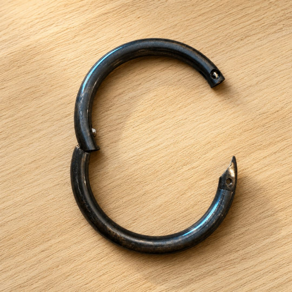Cowboy Bull Ring Bangle Bracelet - Aged Gunmetal Brass