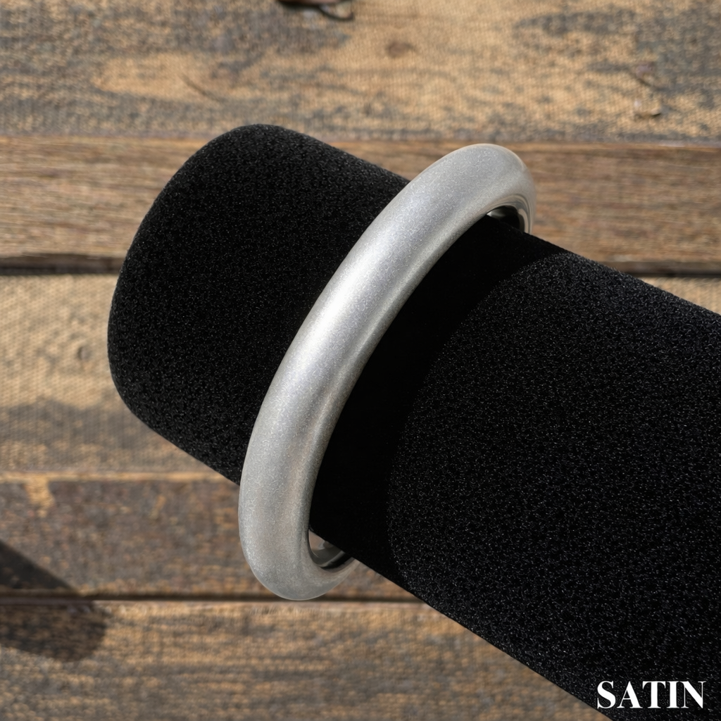 Satin Style - Silver Cowboy Bull Ring Bangle Bracelet