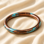 Cowboy Bull Ring Bangle Bracelet - Aged patinas Copper