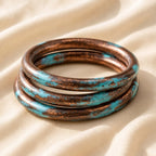 Cowboy Bull Ring Bangle Bracelet - Aged patinas Copper