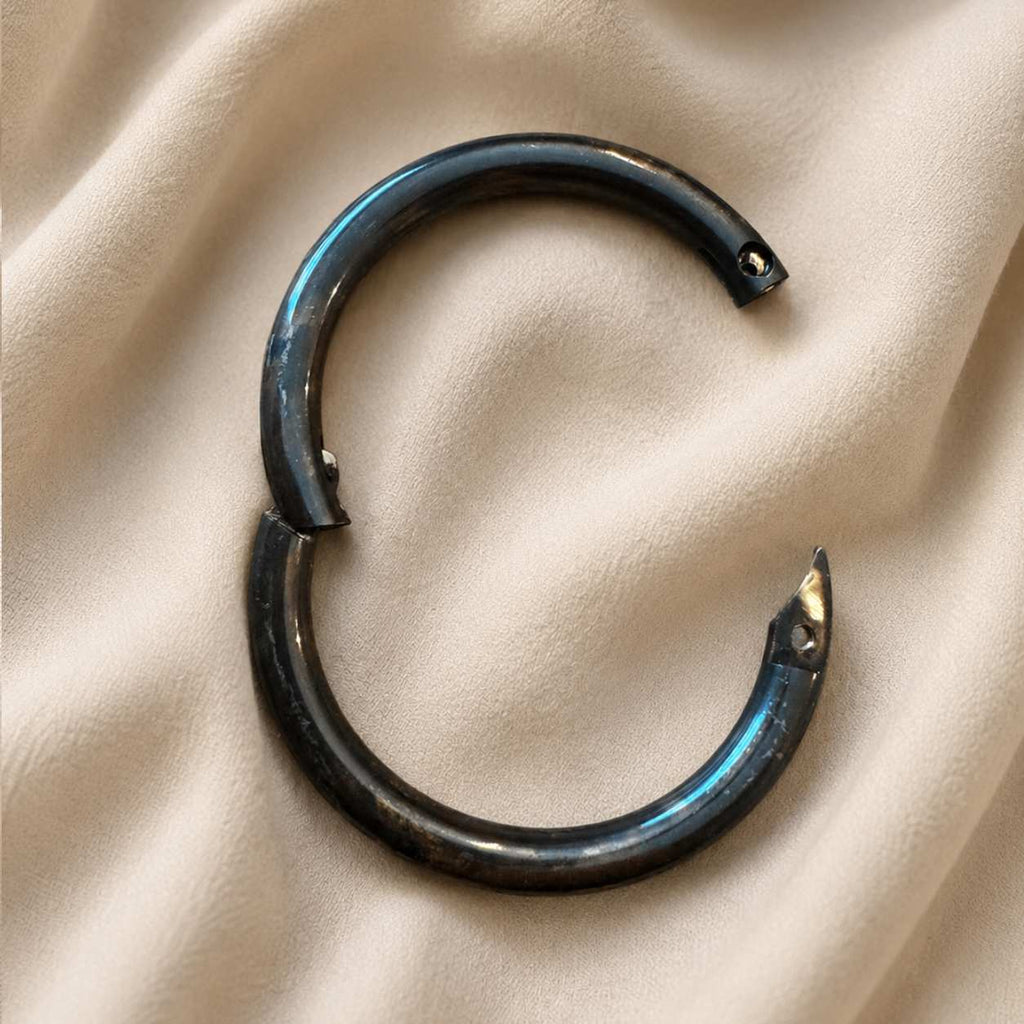 Cowboy Bull Ring Bangle Bracelet - Aged Gunmetal Brass