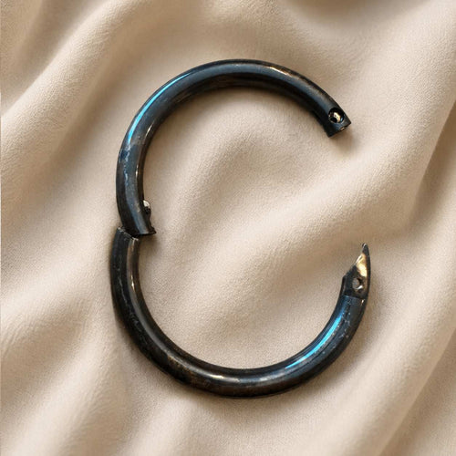 Cowboy Bull Ring Bangle Bracelet - Aged Gunmetal Brass