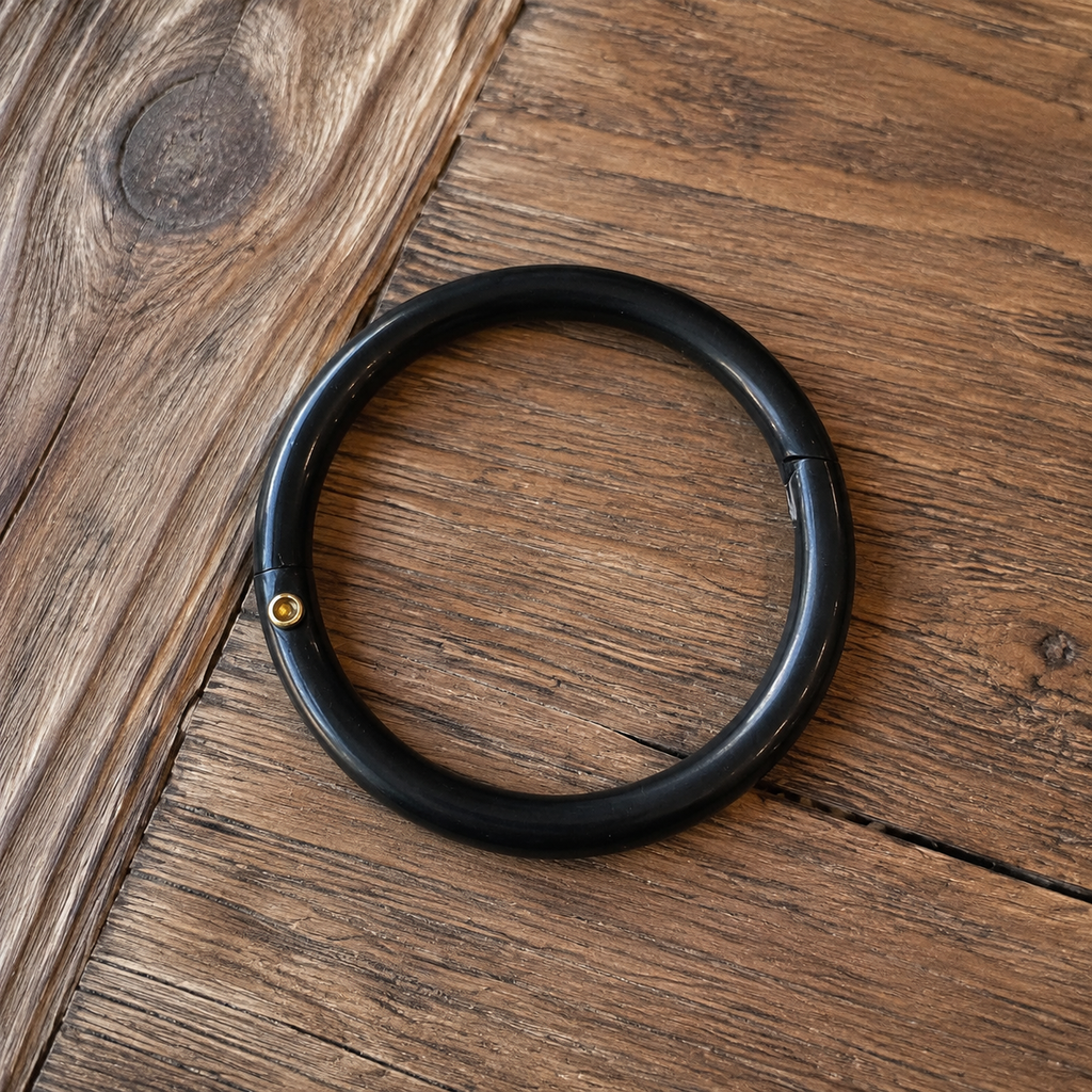 Black - Cowboy Bull Ring Bangle Bracelet