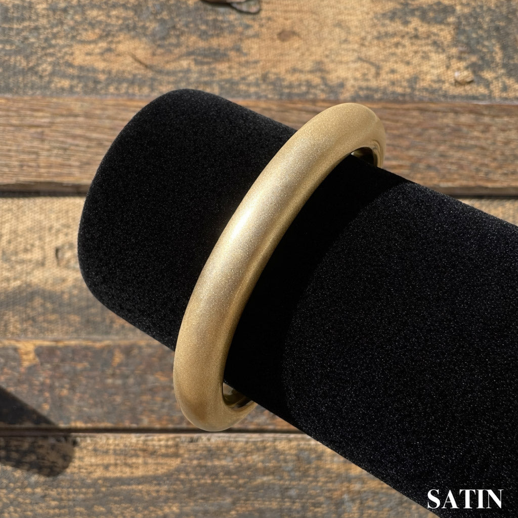 Satin Style - Gold Cowboy Bull Ring Bangle Bracelet