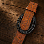 Black - Handcrafted Horseshoe Belt Buckle