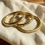 Cowboy Bull Ring Bangle Bracelet - Gold