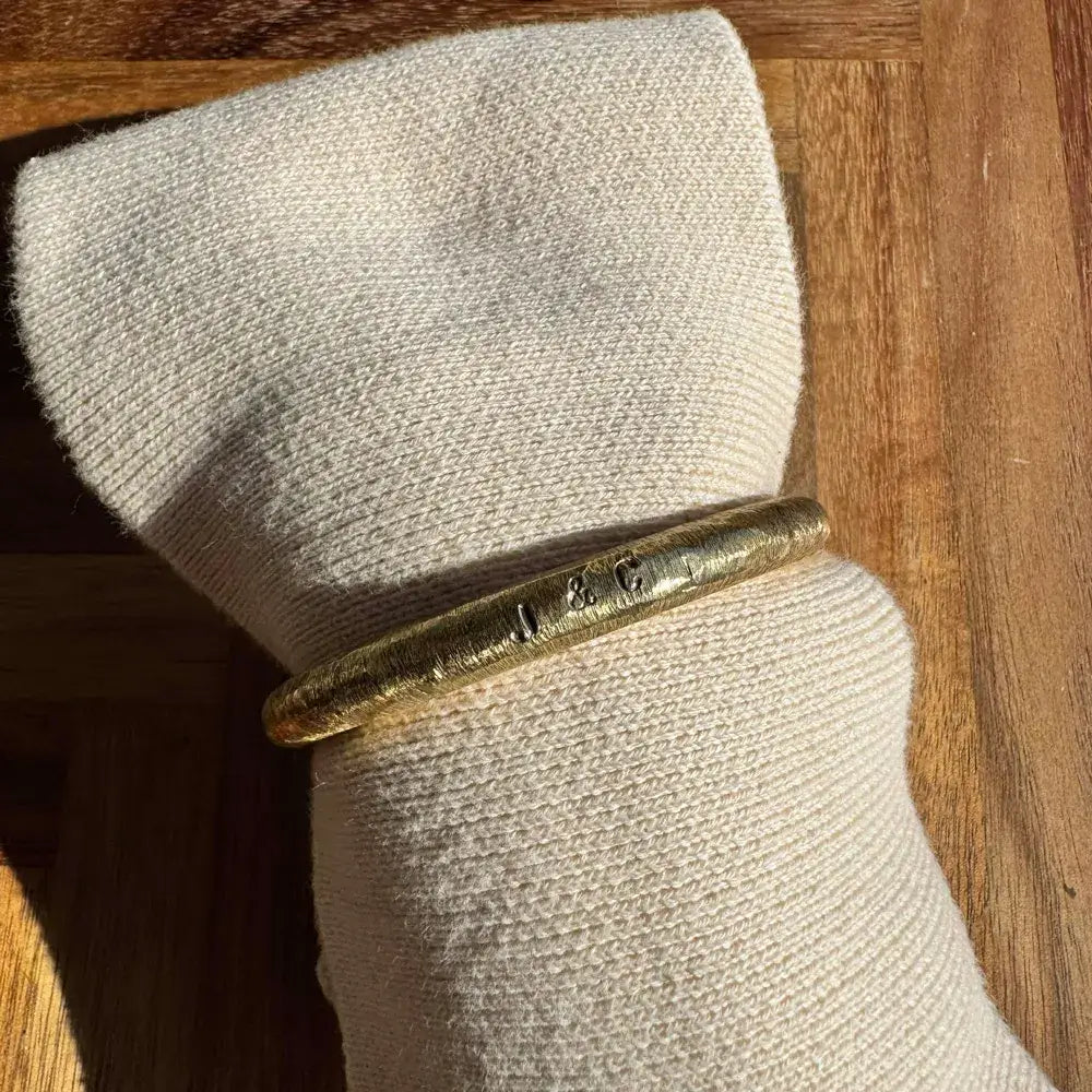 Cowboy Bull Ring Bangle Bracelet - Gold