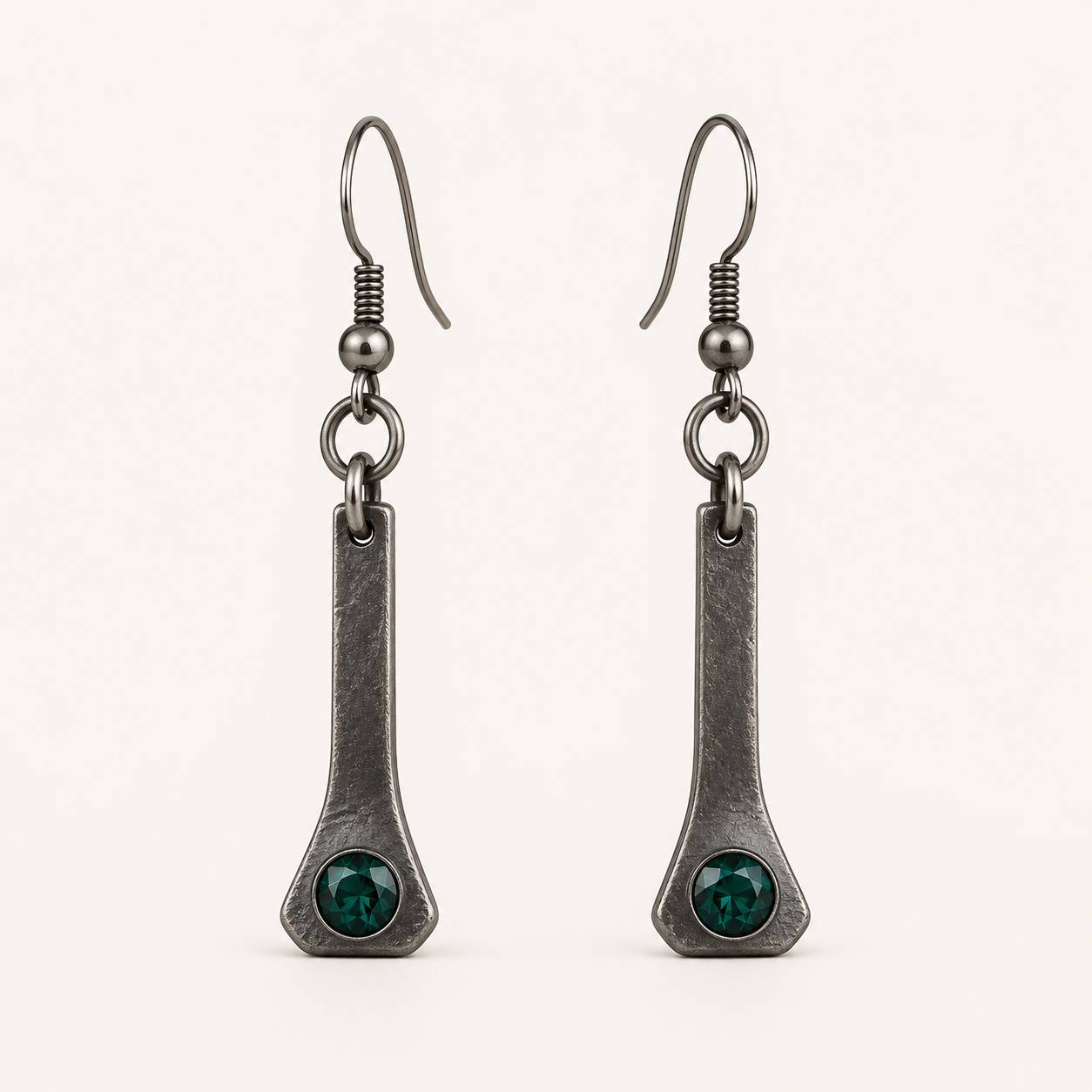 Dark Gray - Horseshoe Nail Earrings (Austrian Crystal)