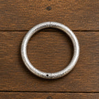 Hammered Style - Silver Cowboy Bull Ring Bangle Bracelet
