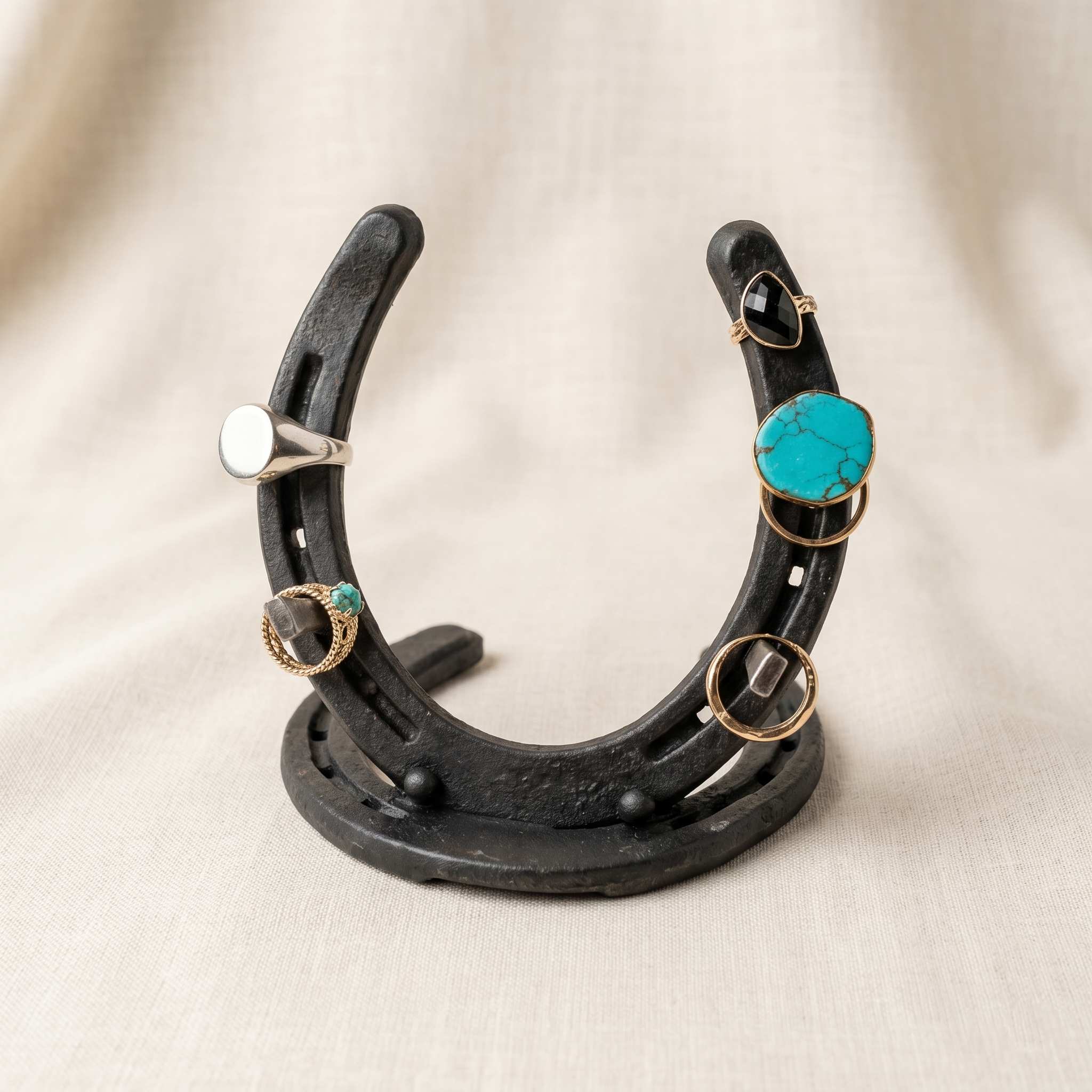 Horse shoe jewelry stand
