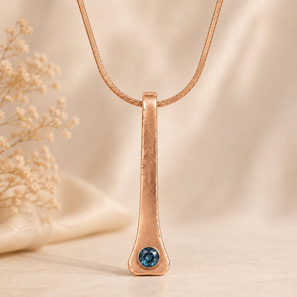Copper - Horseshoe Nail Necklace Pendant (Austrian Crystal)