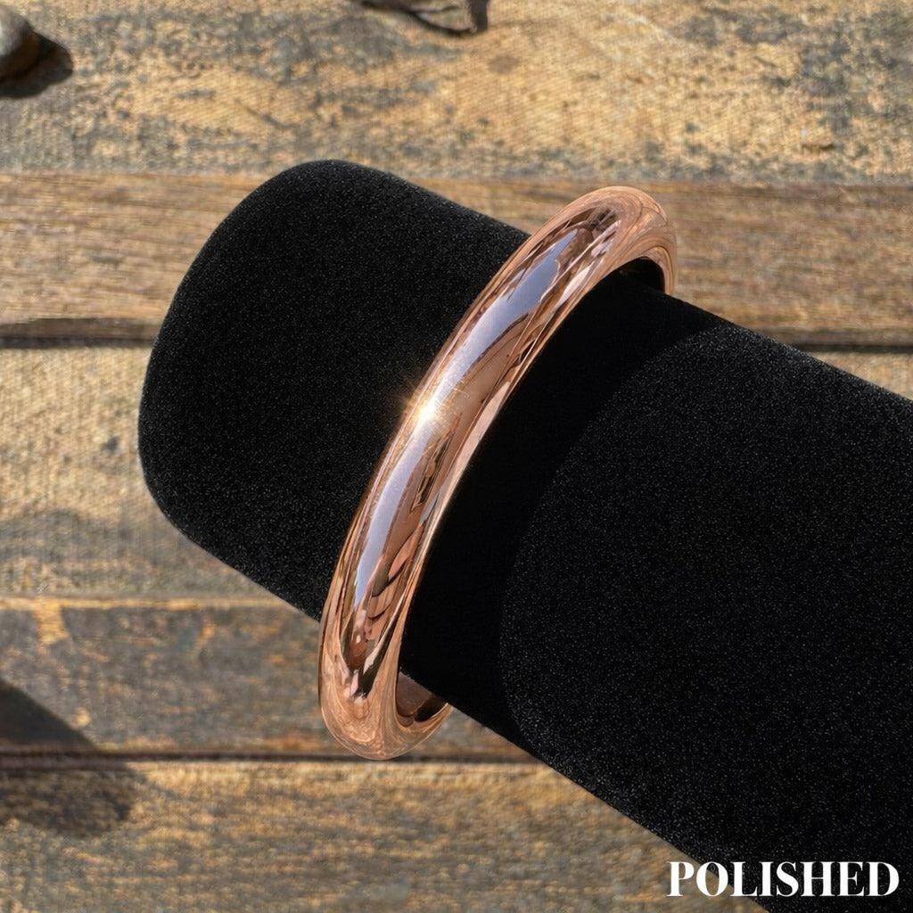 Polished Style - Rose Gold Cowboy Bull Ring Bangle Bracelet