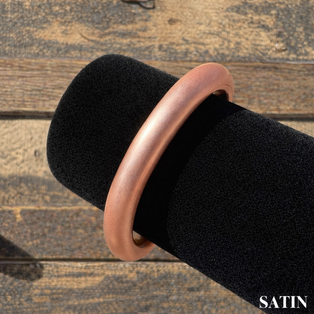 Satin Style - Rose Gold Cowboy Bull Ring Bangle Bracelet