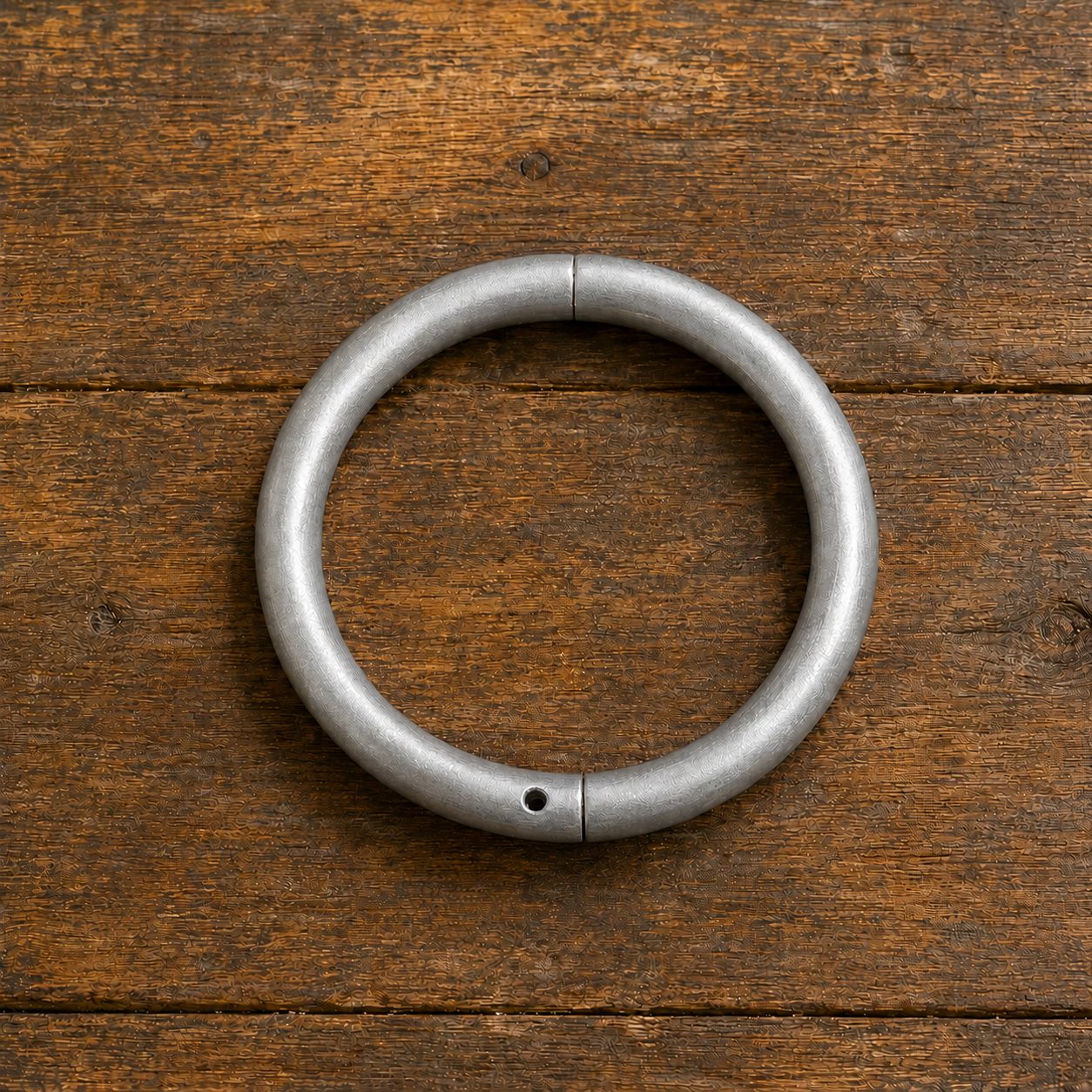 Satin Style - Silver Cowboy Bull Ring Bangle Bracelet
