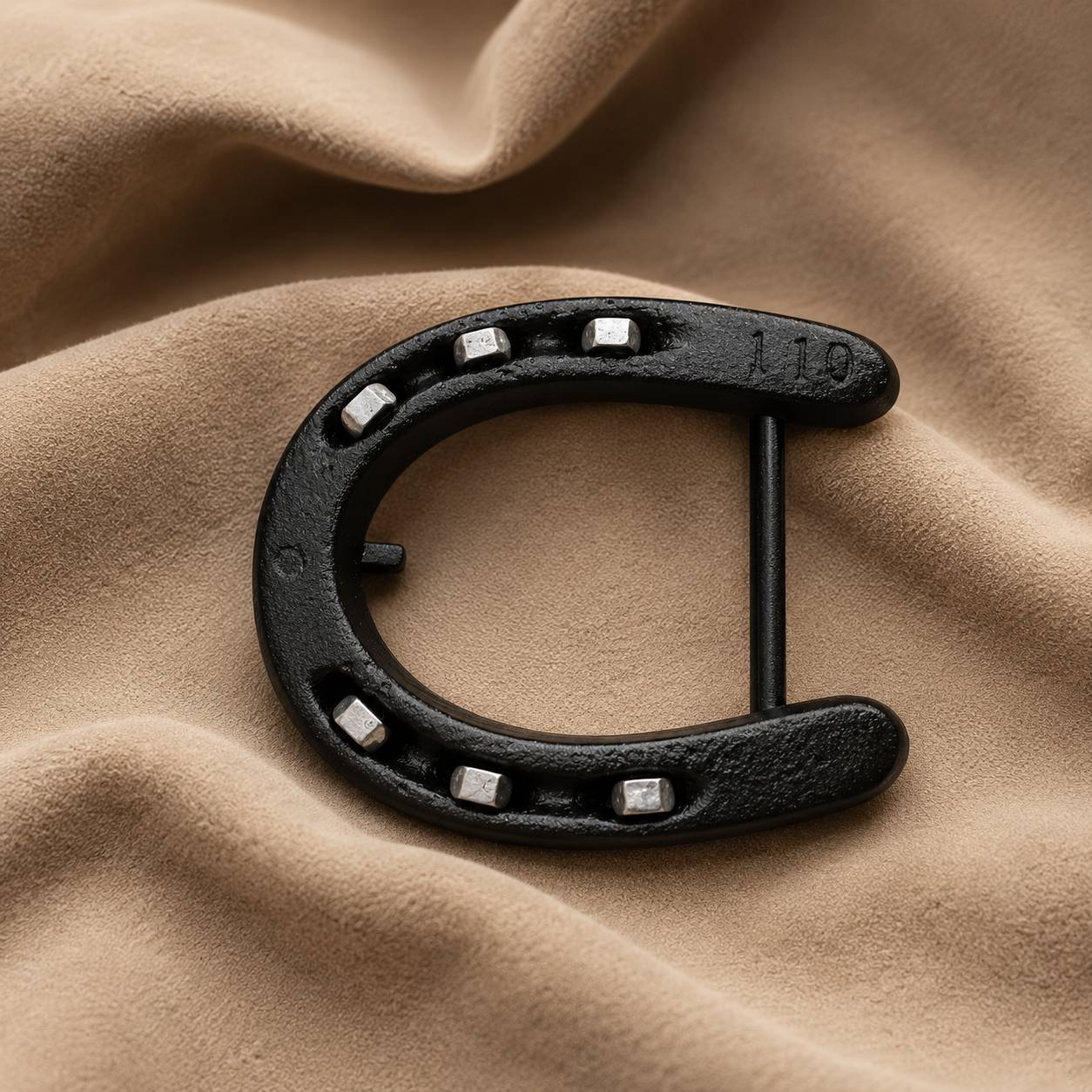 Silver Studs - Handcrafted Horseshoe Belt Buckle