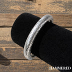 Cowboy Bull Ring Bangle Bracelet - Silver